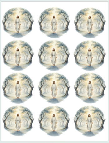 Jesus Easter Peel & Place 12 images per sheet- ONLINE ONLY