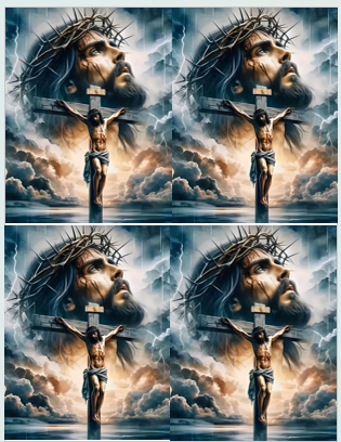 Jesus on Cross w/ Lightening