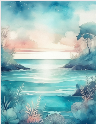 Ocean Blue with Coral Peel & Place