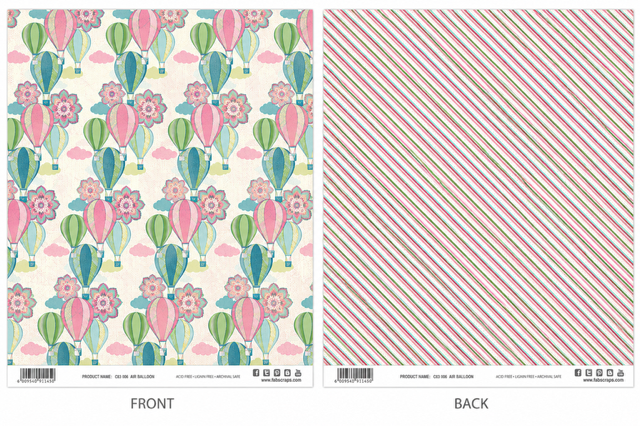 Air Balloon Double Sided Scrapbook Paper 12x12