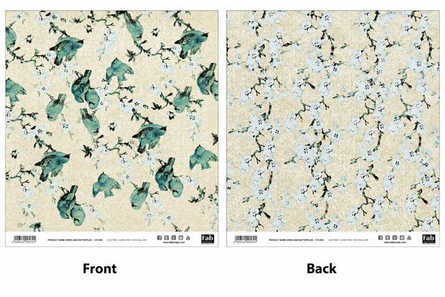 Birds and Butterflies-Double-Sided Scrapbook Paper (12x12)