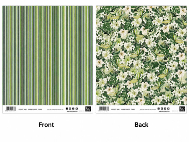 Jungle Flowers-Double-Sided Scrapbook Paper (12x12)