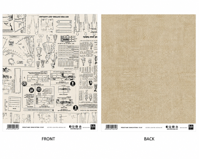 Sewing Patterns-Double-Sided Scrapbook Paper (12x12)