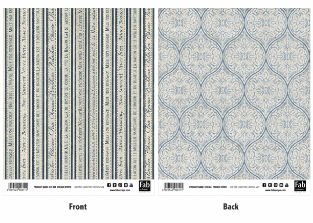 French Stripe-Double-Sided Scrapbook Paper (12x12)