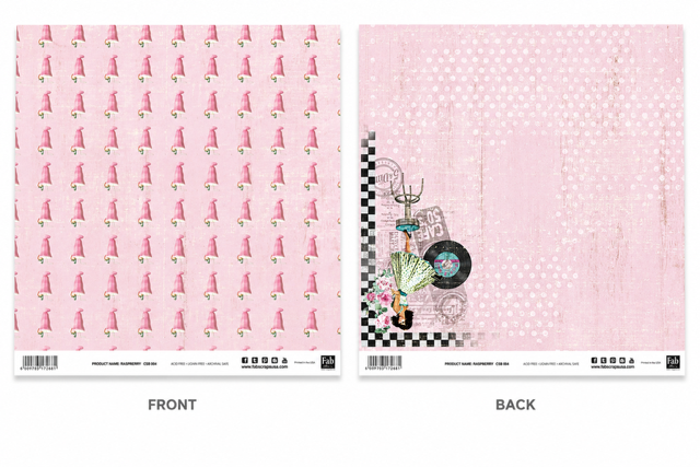 Raspberry-Double-Sided Scrapbook Paper (12x12)