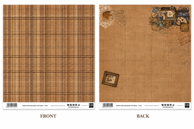 Baby Bear-Rusty Bear 1-Double-Sided Scrapbook Paper (12x12)