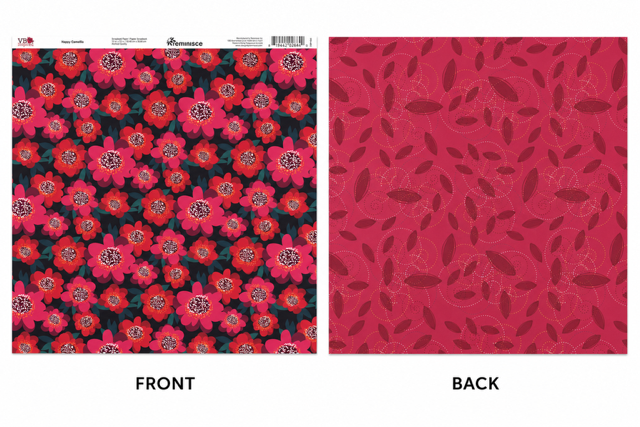 Happy Camellia Double Sided Scrapbook Paper (12x12)