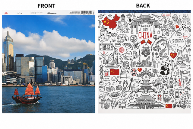 Hong Kong Double Sided Scrapbook Paper (12x12)