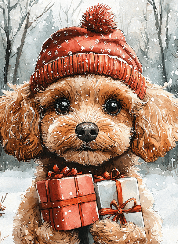 Christmas Poodle Peel & Place