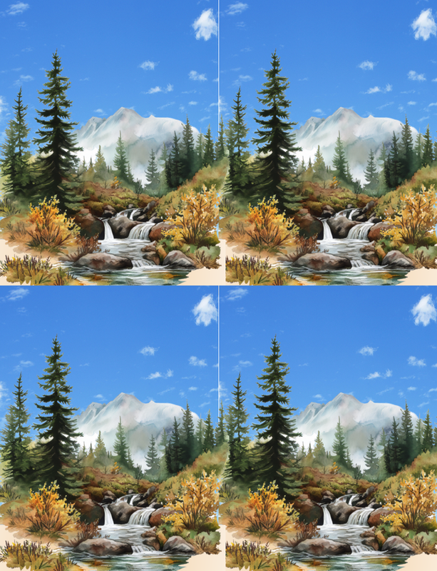River Waterfall with Blue Sky Peel & Place