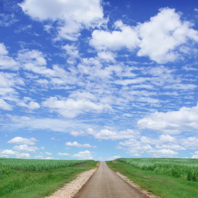 Open Highway Blue Sky with Clouds Peel & Place