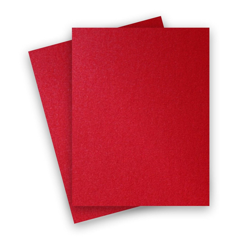 8.5" x 11"  Metallic Shimmer Christmas Red #78lb text paper