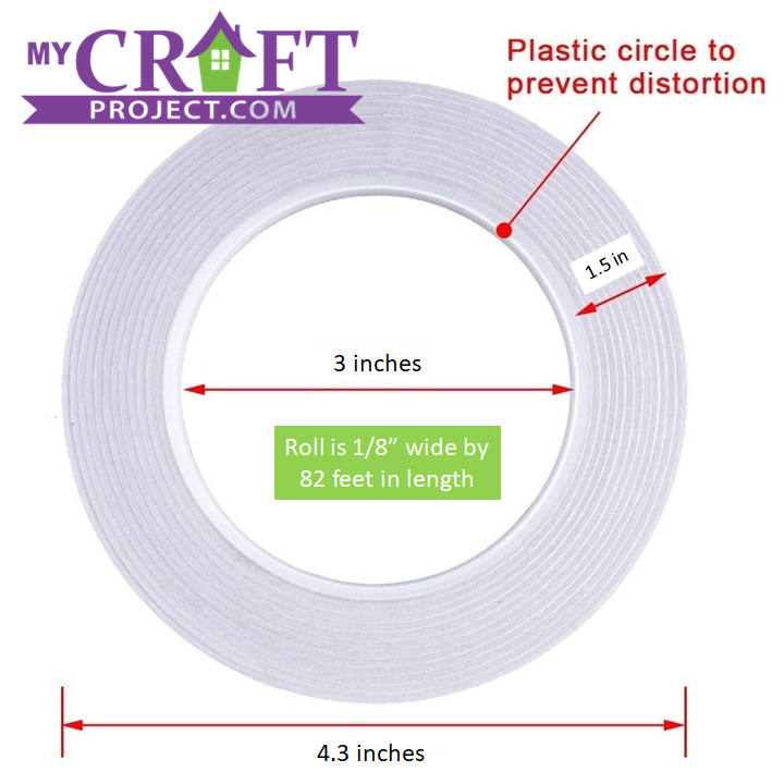 Double Sided Tape Roll  1/8" x 81'