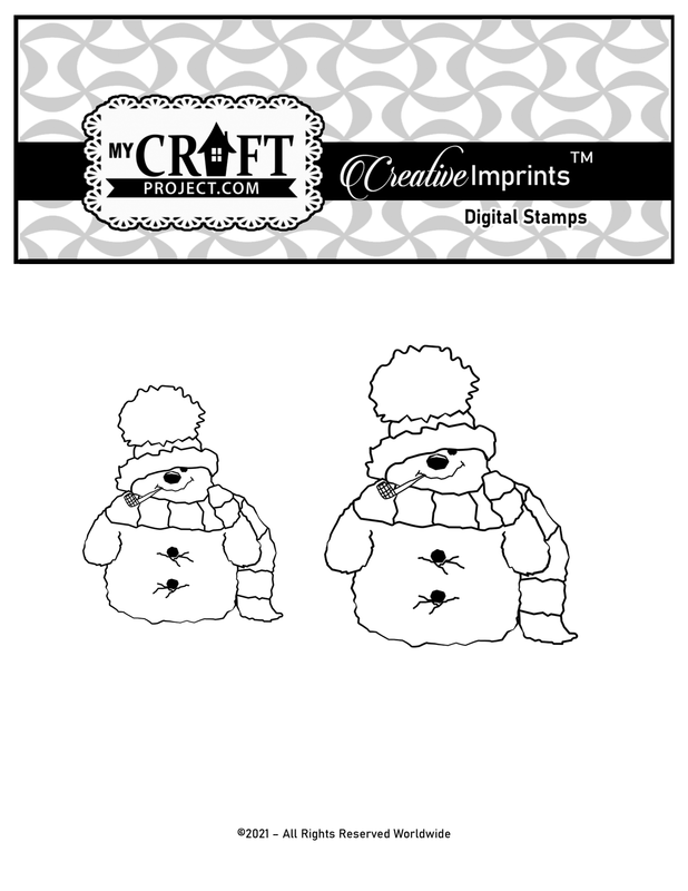 Warm & Fuzzy Pipe Snowman Digital Imprintsstamp set