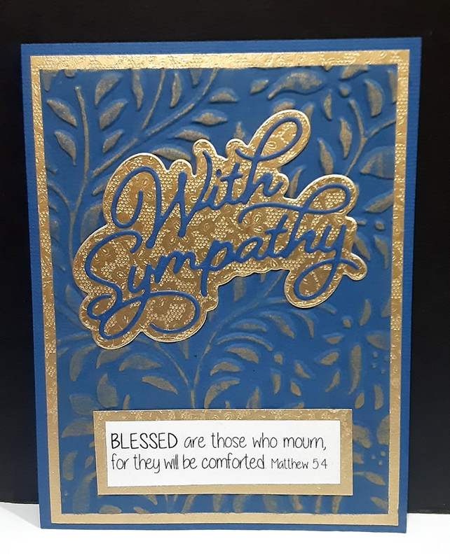 Blessed Word Cross Sentiments Collection rubber 5 pc stamp set