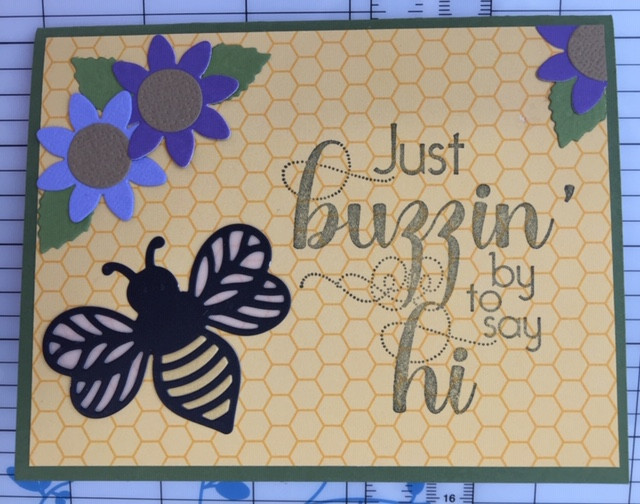 Just Buzzin" By to say Hi Creative Imprints rubber stamp