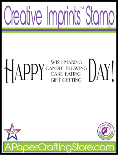 Happy Wish Making Day Creative Imprints slimline rubber stamp set