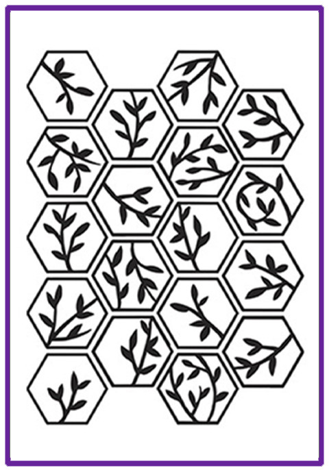 Hexagon Leaves embossing folder
