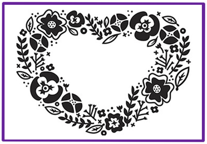 Open Floral Heart embossing folder