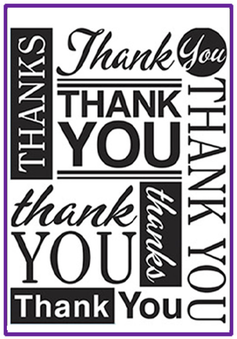 Thank You fonts embossing folder