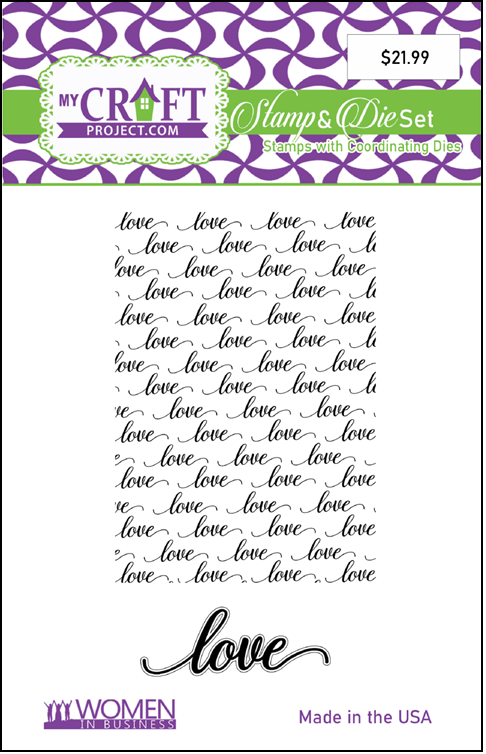 Love Background Stamp & Die 3 piece  set