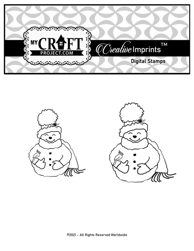 Warm & Fuzzy Snow Woman Digital Imprints stamp set