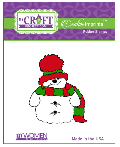 Warm & Fuzzy Pipe Snowman Creative Imprints rubber stamp