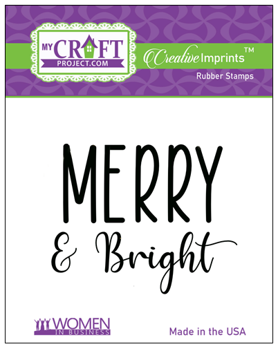 MERRY & bright Creative Imprints rubber stamp 2 piece set