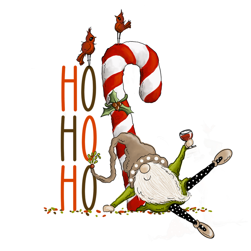 Gnome HO HO HO Creative Imprints rubber stamp