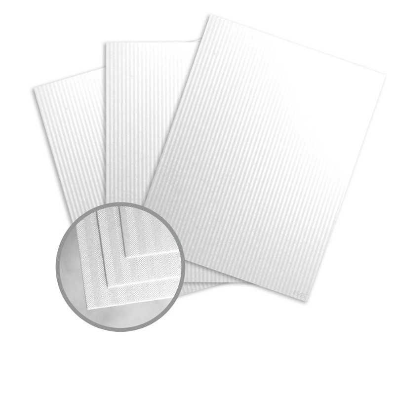 8.5" x 11"  Pearlescent Stripe White Paper #78lb text paper