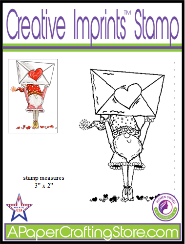 Be Mine Gnome Envelope Creative Imprints rubber stamp