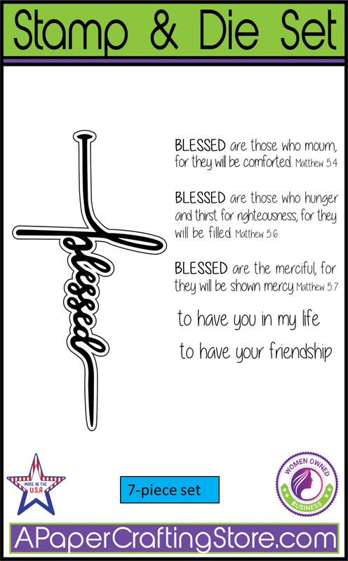 Word Cross Collection Blessed stamp & die set
