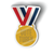 Medal (3" x 4" Vinyl Sticker -- Pack of Two!)