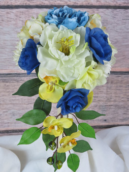 Cascading Sweet Blue Bride Bouquet