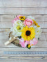Pink Roses & Sunflowers Bride Bouquet