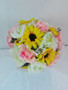 Pink Roses & Sunflowers Bride Bouquet