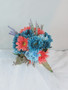 Boho Teal & Coral Bride Bouquet