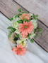 Cascading Coral Blush Bride Bouquet