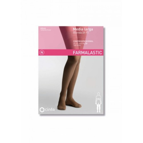 Media larga (a-f) comp normal farmalastic blonda camel t-reina