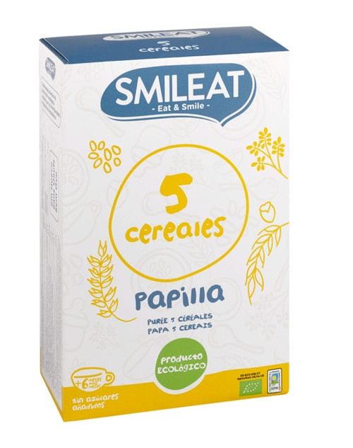 Smileat papilla ecológica 5 cereales 230 grs