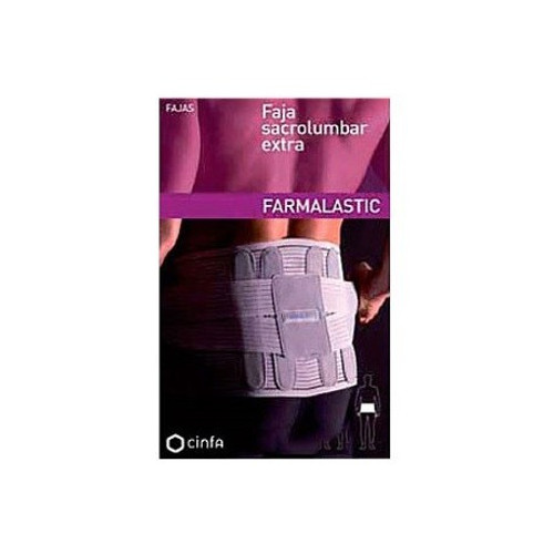 Faja sacrolumbar farmalastic extra gris contorno 118 cm t-4