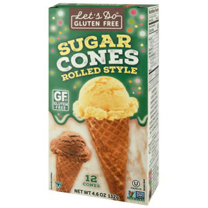 GF Ice Cream Sugar Cones Rolled Style - 12ct