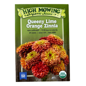 Queeny Lime Orange Zinnia - 20 SEEDS