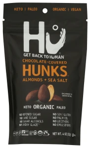 Dark Chocolate Covered Almond Hunks with Sea Salt - 4 oz