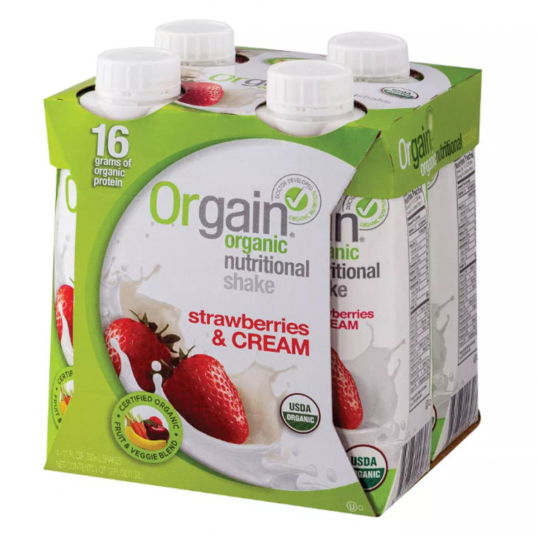 Organic Strawberries & Cream Nutritional Shake 4pk - 11fl oz ea