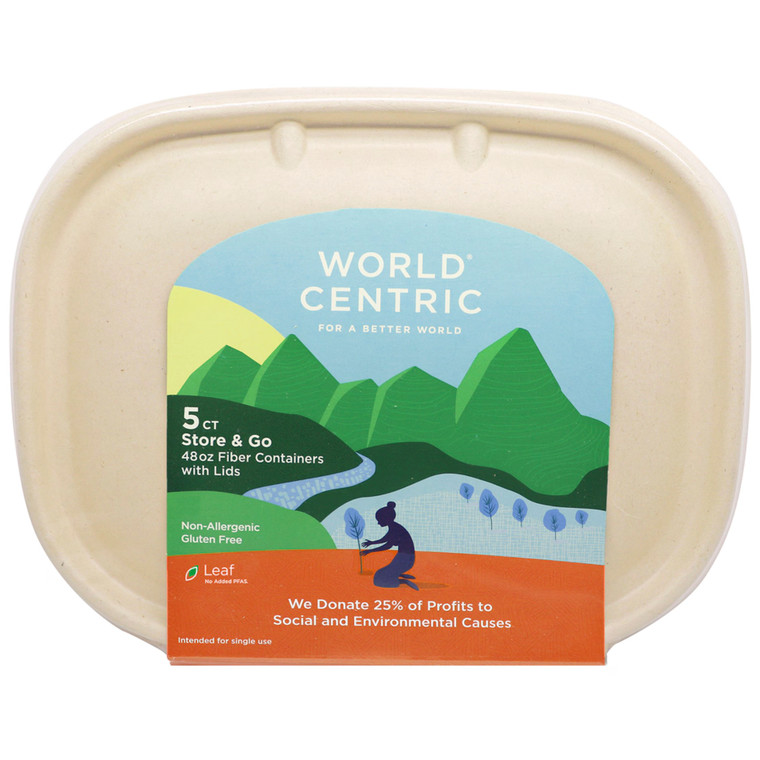Fiber Store & Go Containers with Lids 48oz - 5pk Fiber Store & Go Containers with Lids 48oz - 5pk