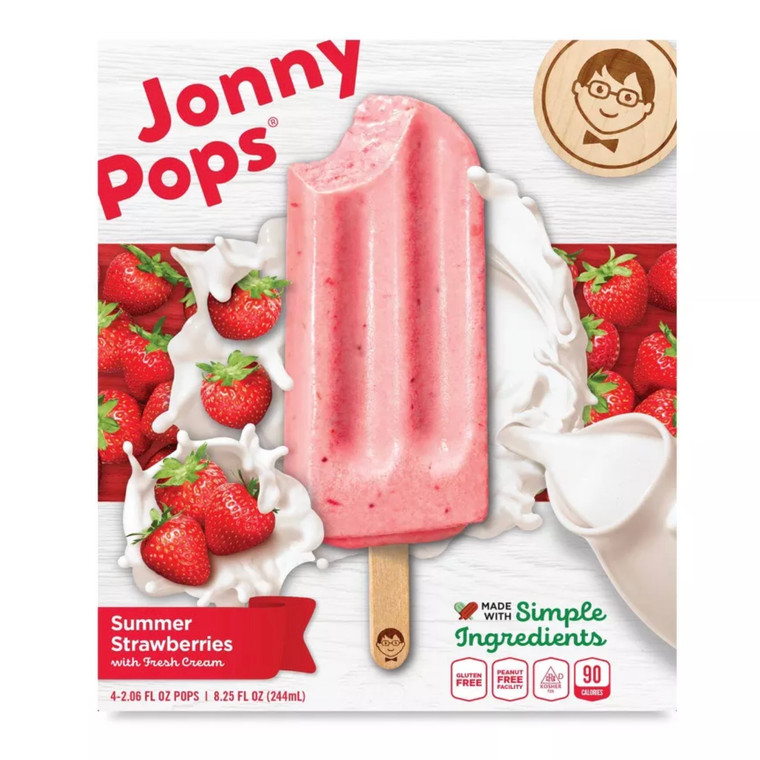 Strawberries & Cream Frozen Fruit Bars 4ct - 8.25oz