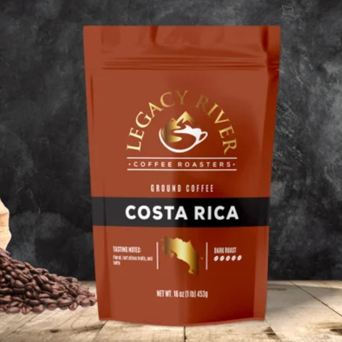 Costa Rican Dark Roast Ground Coffee - 16oz