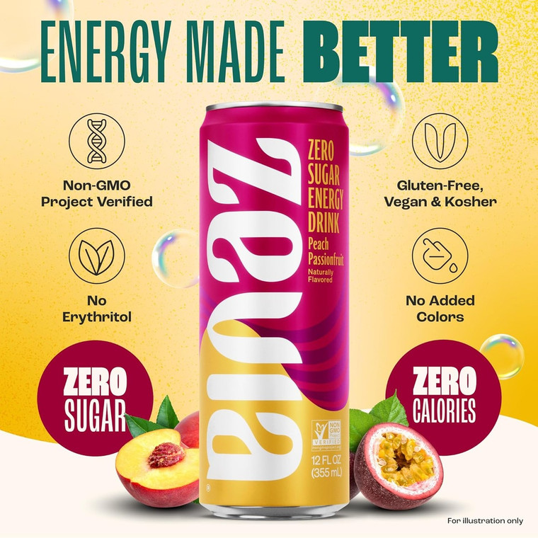 Peach Passionfruit Energy Drink - 12 fl oz
