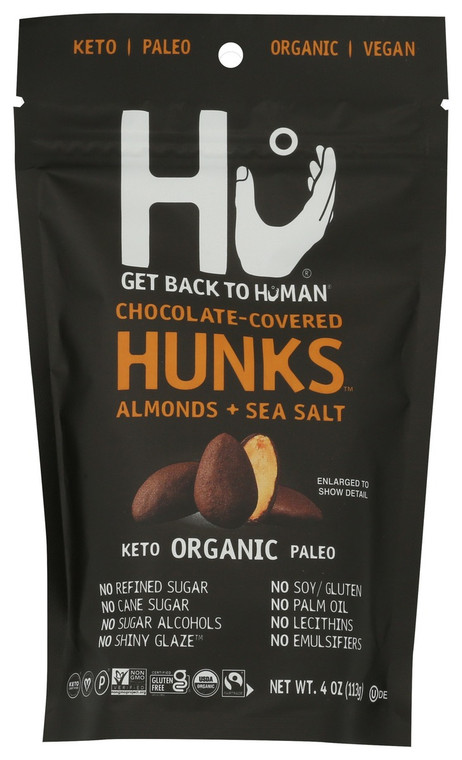 Dark Chocolate Covered Almond Hunks with Sea Salt - 4 oz